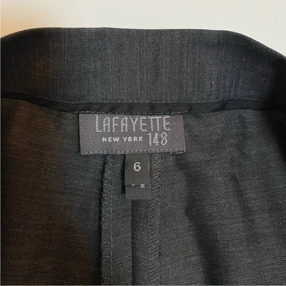 Lafayette 148 New York 100% wool women’s pants trousers straight leg gray size 6 - Picture 9 of 13